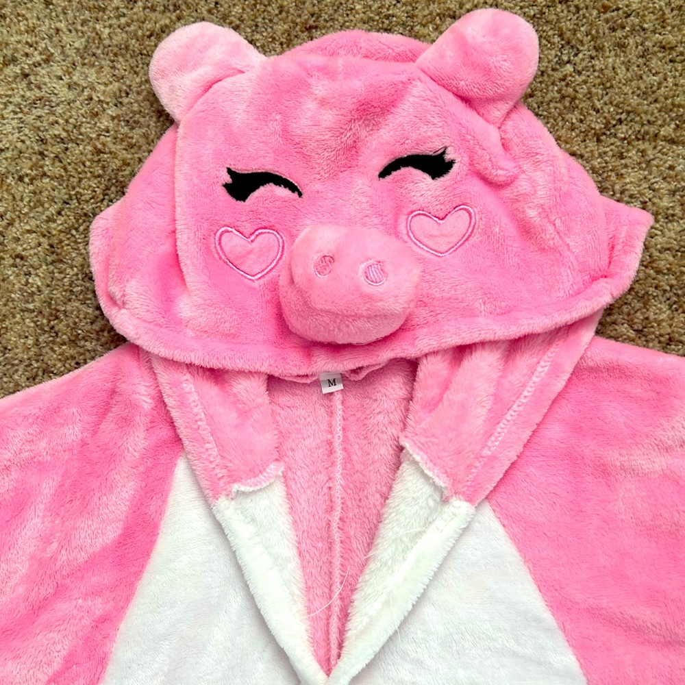 Pink Piggy Hooded Pajama Set